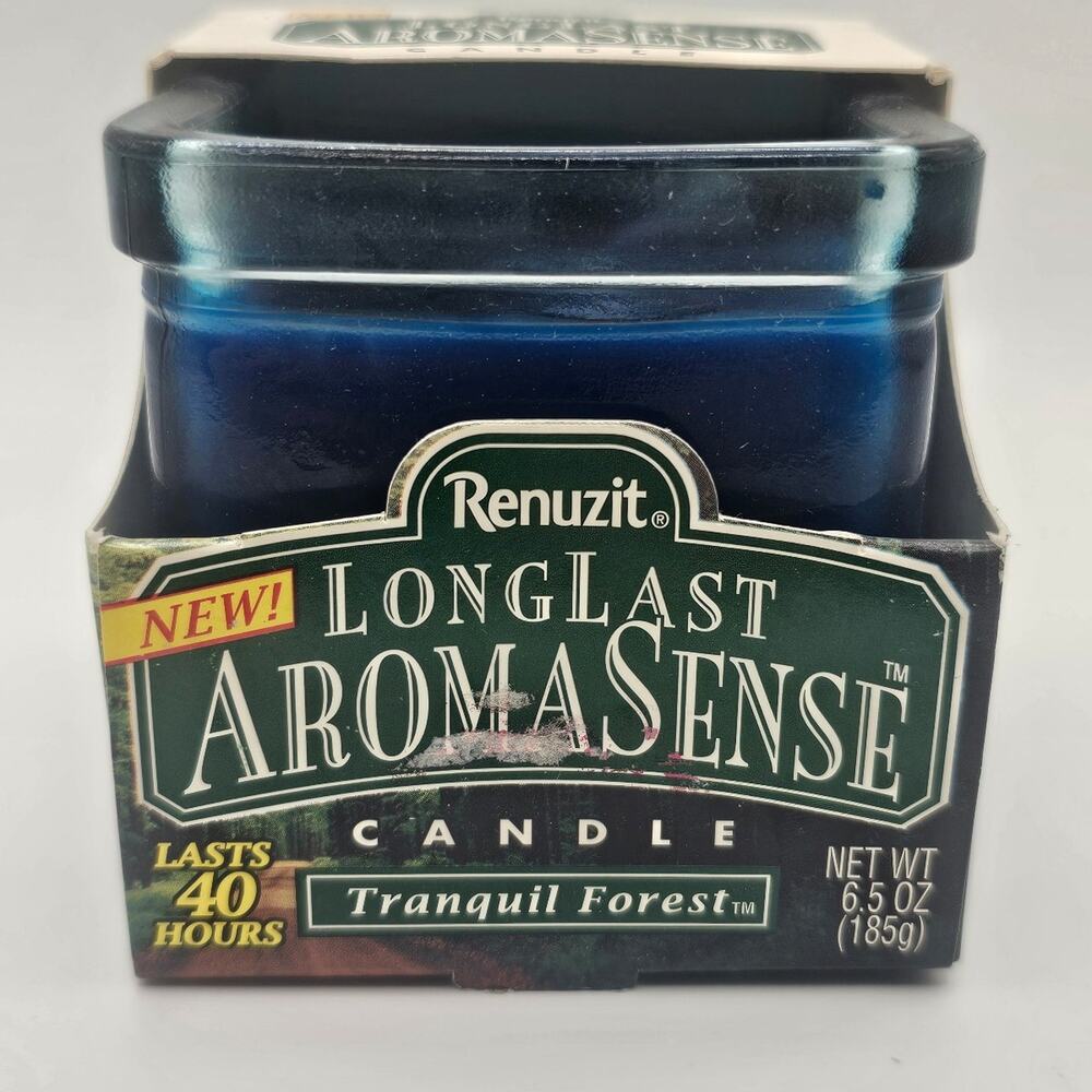 NEW Renuzit‎ LongLast Aromasense Tranquil Forest Candle 6.5oz 1996